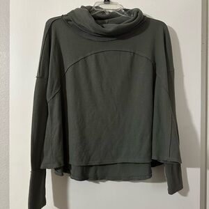 FP We The Free Dark Green Cowl Neck Sweater